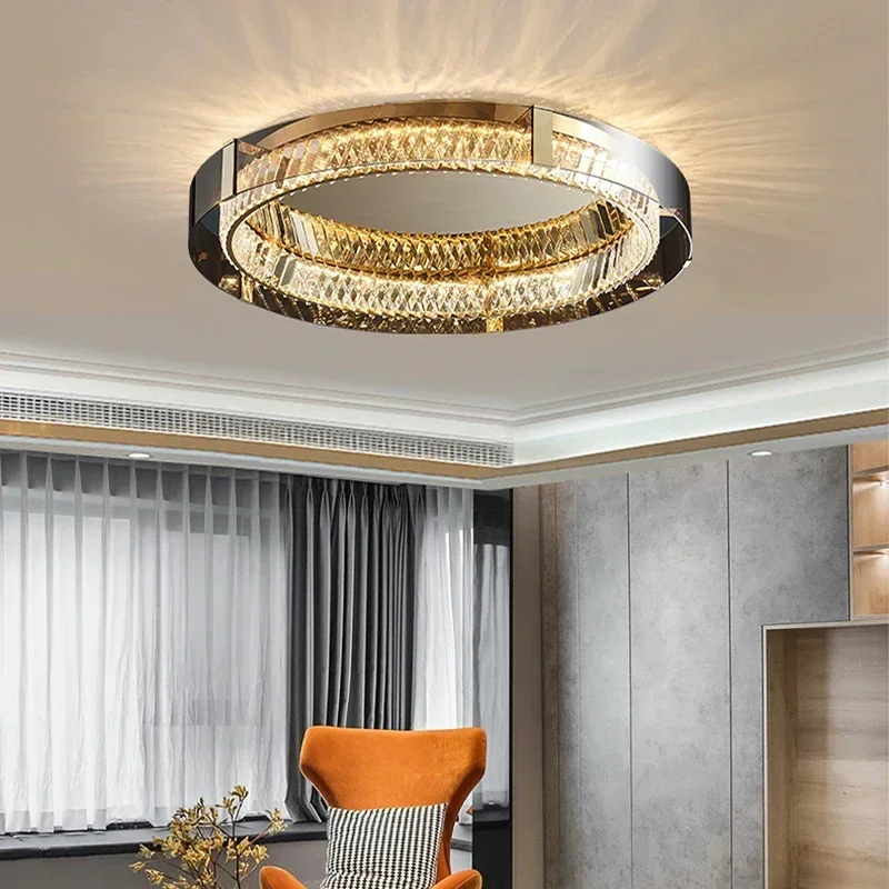 Nordic Crystal Ceiling Light LED Lights Ceiling Chandelier Luxury Dimmable Lamps Decor Living Room Bedroom Home Lighting Fixture