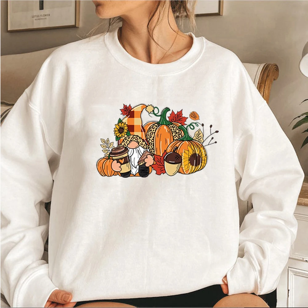 Felpa gnomo del ringraziamento felpa con cappuccio zucca pullover del ringraziamento carino felpe con cappuccio grafiche da donna felpa autunnale vestiti estetici