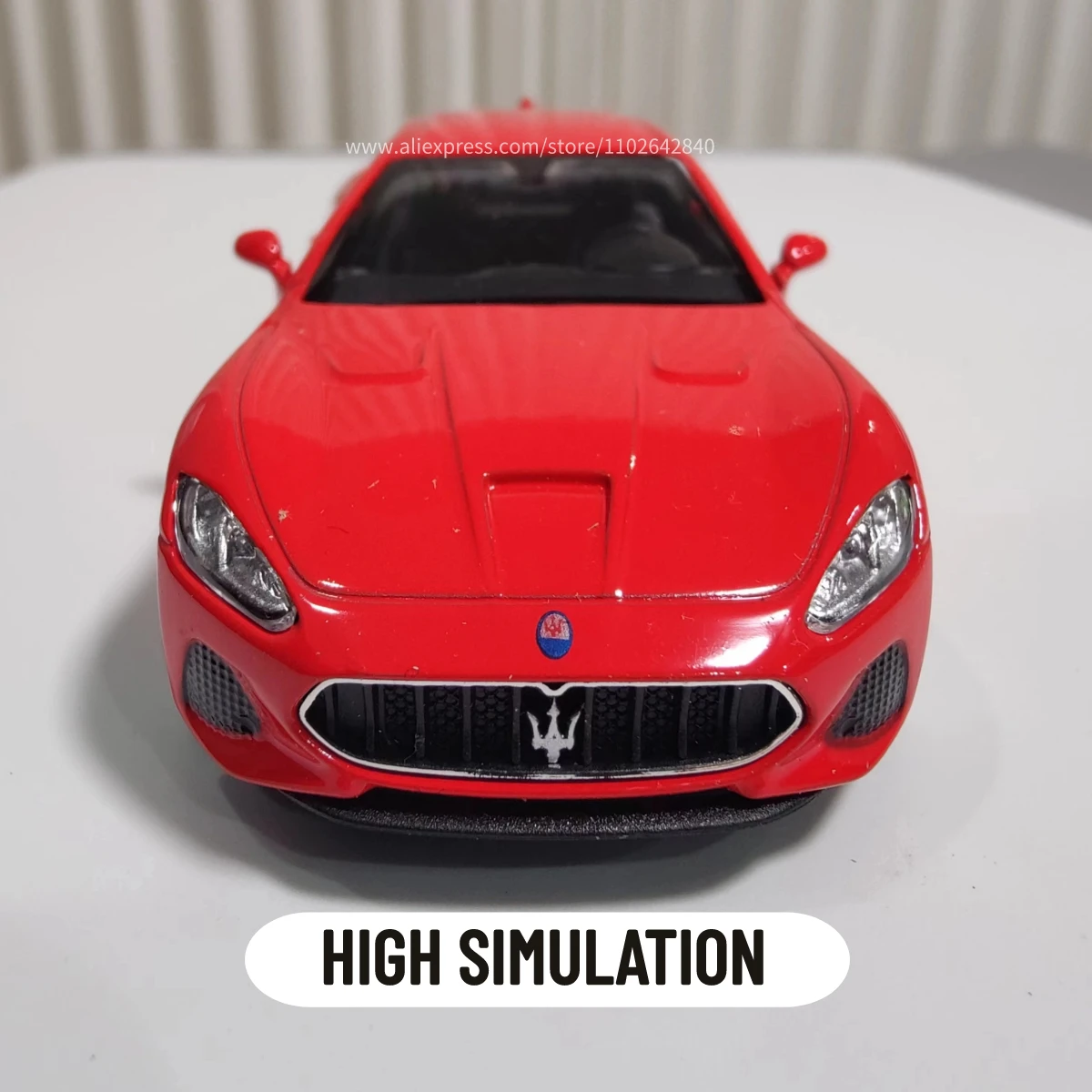 Scale 1/36 Maserati Gran Turismo MC Car Model Replica Diecast Mini Vehicle Collection Home Interior Decor Xmas Gift Kid Boy Toy