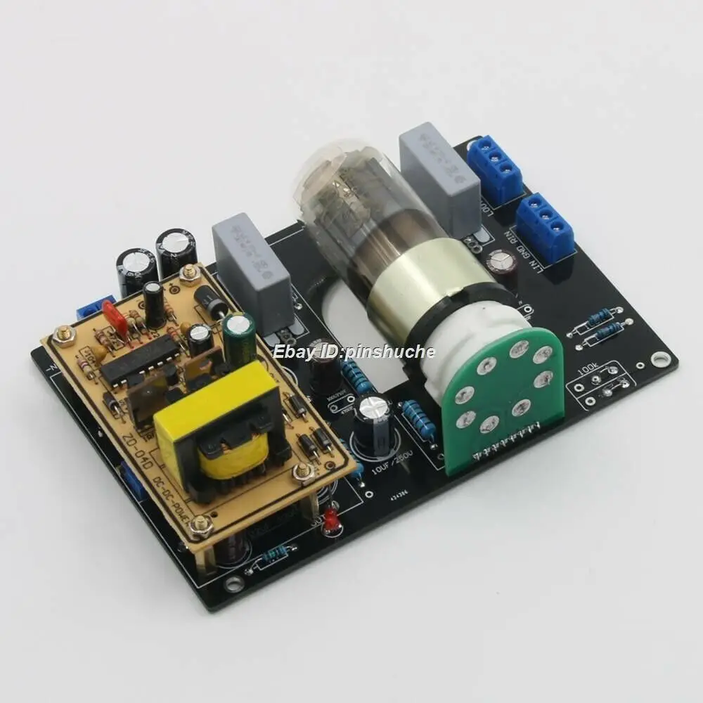 

HiFi Assembled DC12V 6N8P Vacuum Tube Preamp Car Audio Stereo Preamplifier Board