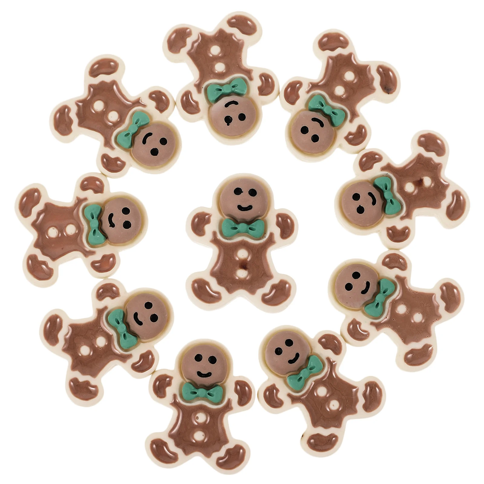 

40pcs Christmas Gingerbread Man Decor Resin Crafts Diy Accessory For Xmas Tree Home Garden Party Decoration Storage Container