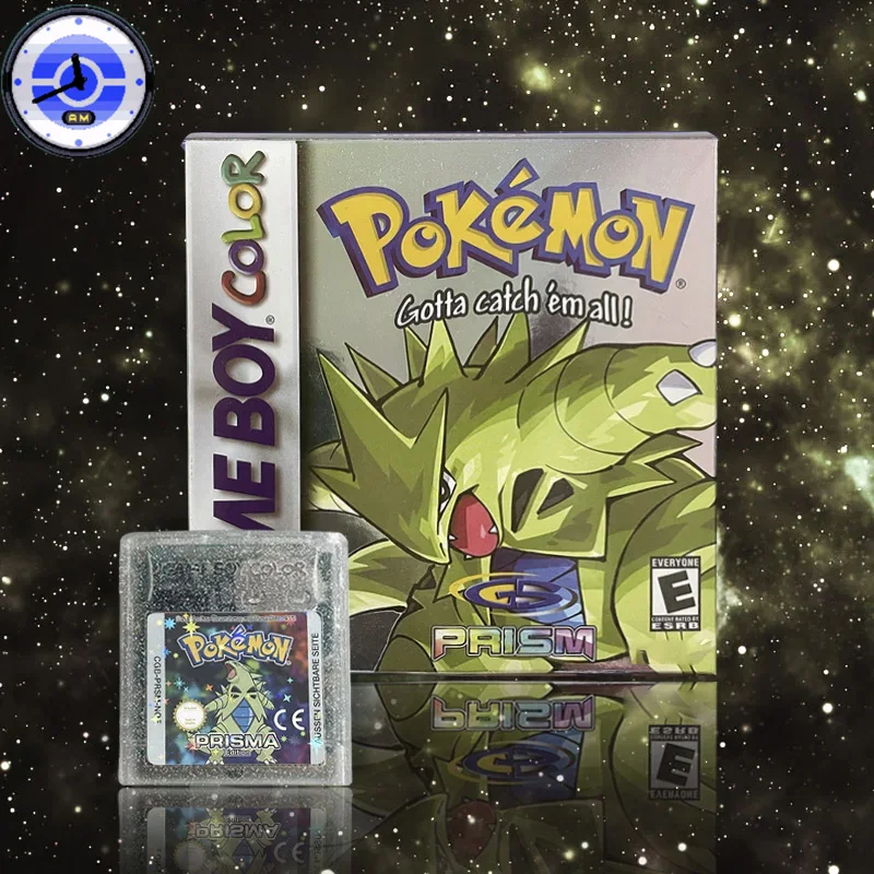 EUA ESP NOE Versão Pokémon prisma RTC Flash cart GBC Cartucho de jogo Console de videogame Cartão Rom Hack Inglês Espanhol Alemão