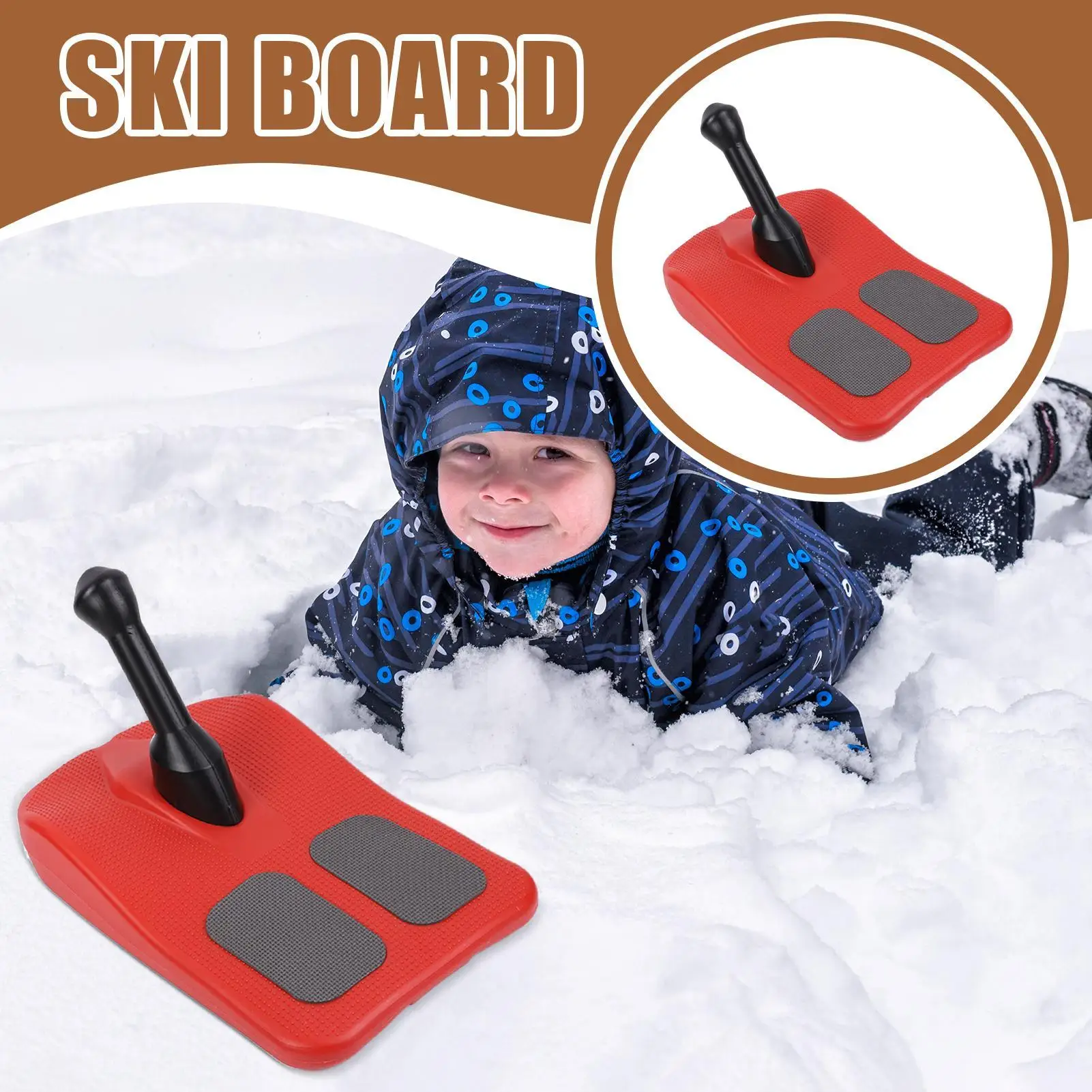 Sanki Śnieżne Składane Zimowe Zabawki z Uchwytem Skuter Śnieżny Dla Dorosłych Dzieci Rodziny Na Zewnątrz Podwórko Wyścigi Trening Piasek Trawa