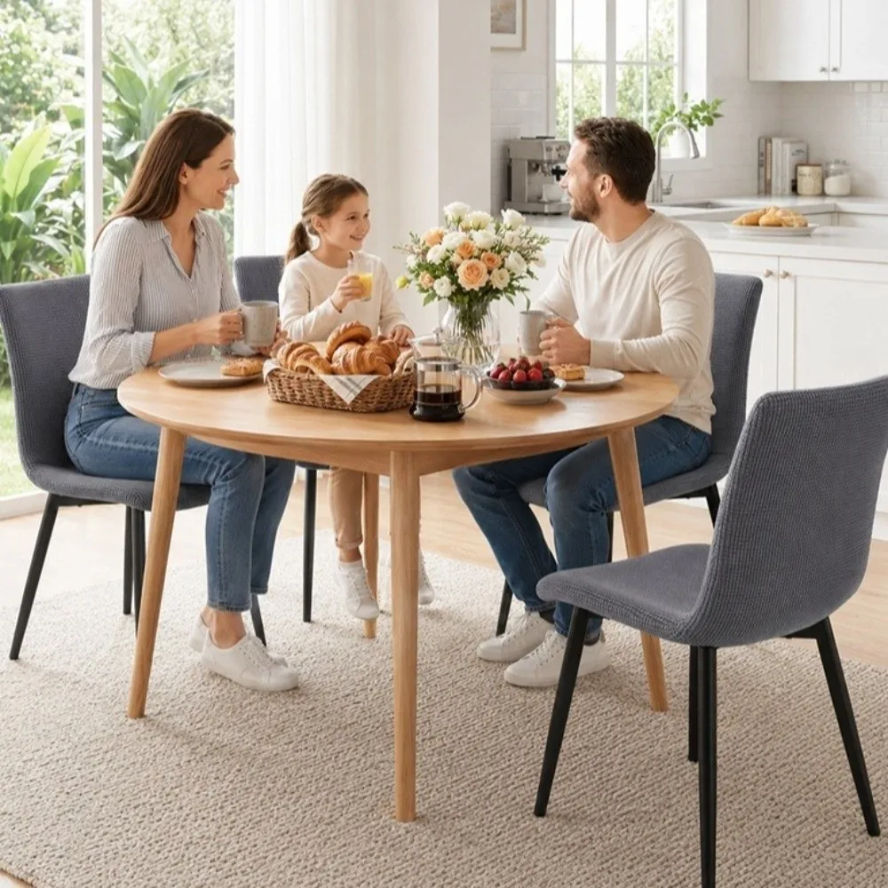 Modern Removable Shell Chair Cover Elastic Thicken Dining Chair Cover Soft Solid Color Seat Cover Dining Room