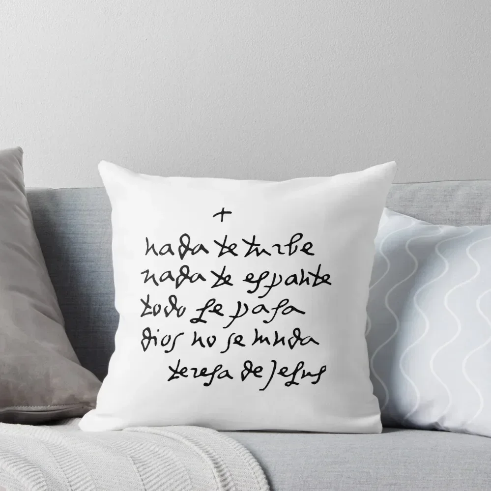 Handwritten St Teresa of Avila // Nada Te Turbe Throw Pillow Decorative pillowcase Decorative Cushions For Living Room pillow