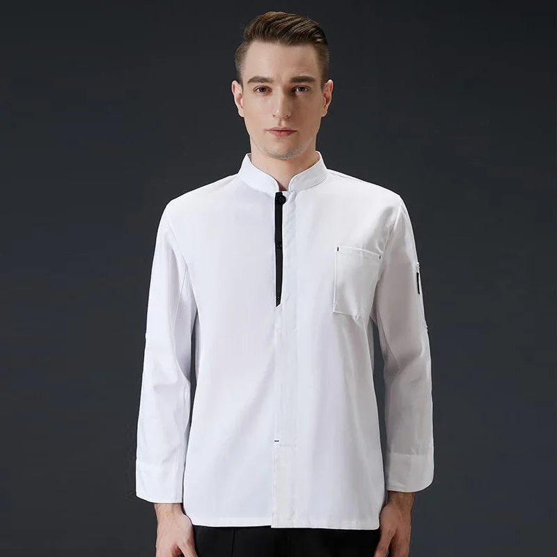 Uniforme de chef d'hôtel à manches longues pour hommes, vêtements de travail de boulanger à manches courtes, nourriture occidentale, attribuable à la cuisine, au restaurant