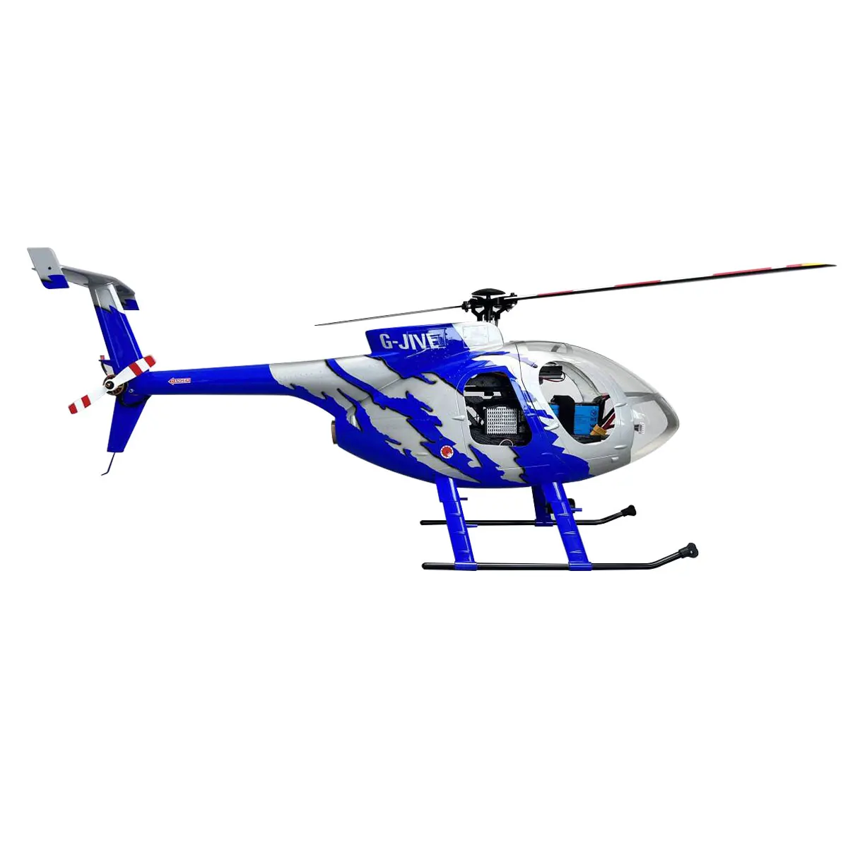 Roban RTF 470 Tamanho MD500E RC Helicóptero 2 lâminas 4 lâminas GJIVE Azul Hughes Modelo GPS