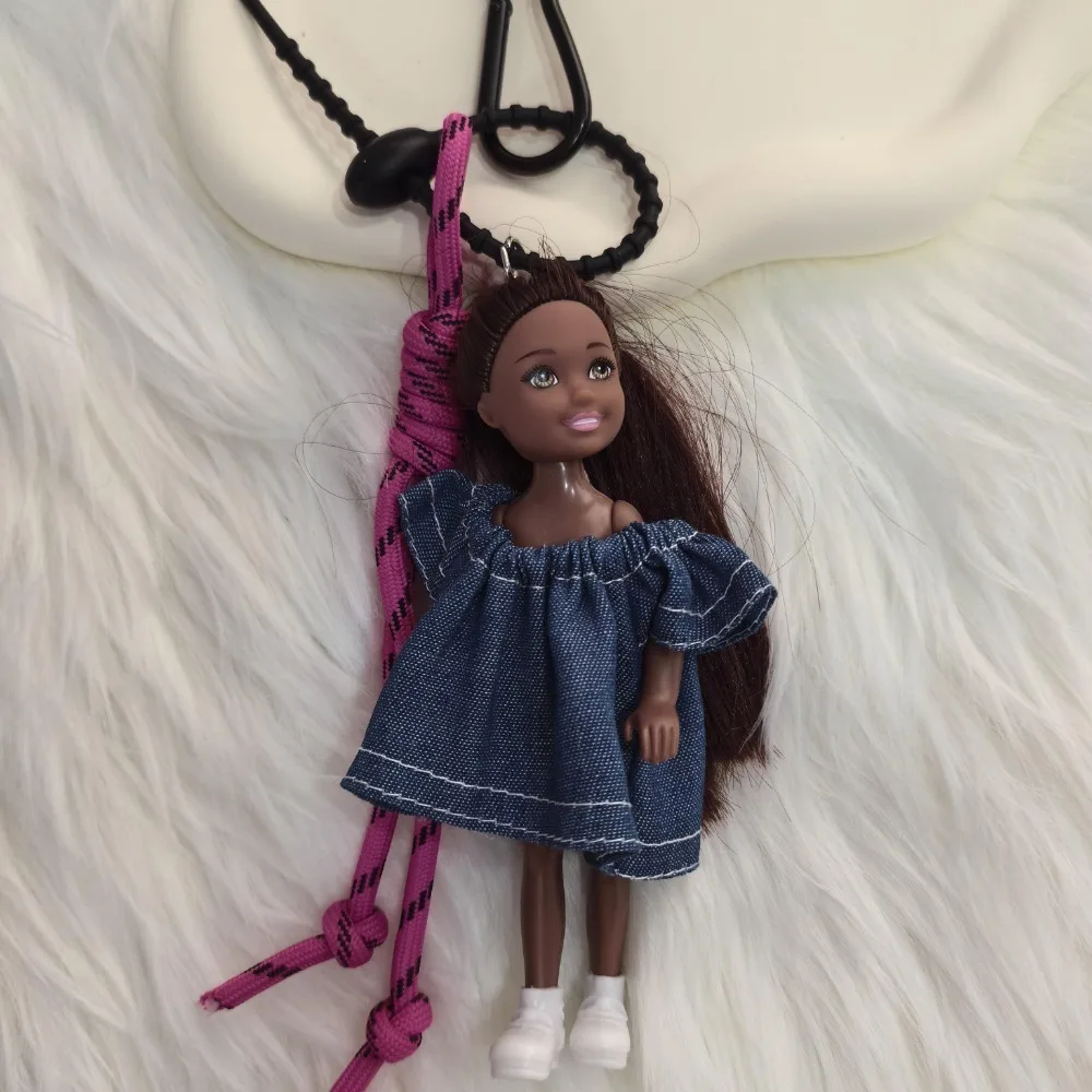 New Cute Doll Pendant Hanging Ornament DIY Change Clothes Keychain Car Key Ring for Barbie Doll Pendant