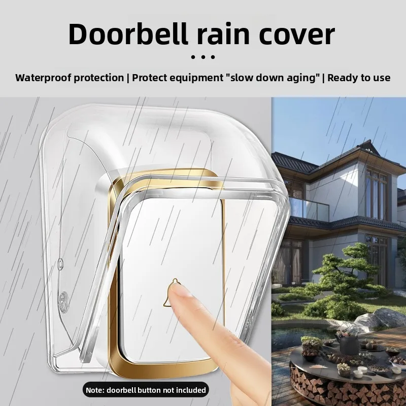 Transparent Outdoor Waterproof Cover for Wireless Doorbell - IP55 Rating, Weather-resistant. U-shaped Full Protection