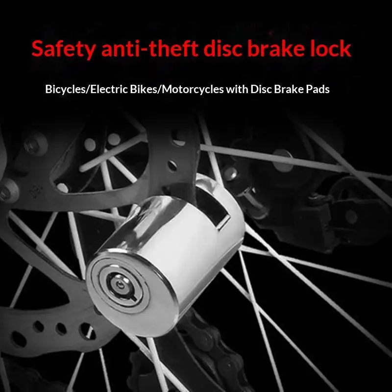 Bicycle Disc Brake Lock Anti-Theft Heavy Duty Rust Proof Security Lock for Mountain Bike Motorcycle E-Bike Daily Parking Free S