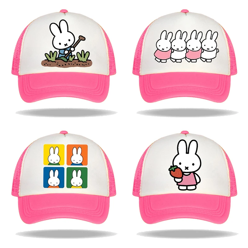 

Miffys Baseball Caps Anime Cartoon Print Sun Hat Girls Kawaii Summer Casual Hats Kids Adults Kawaii Adjustable Peaked Cap Gifts