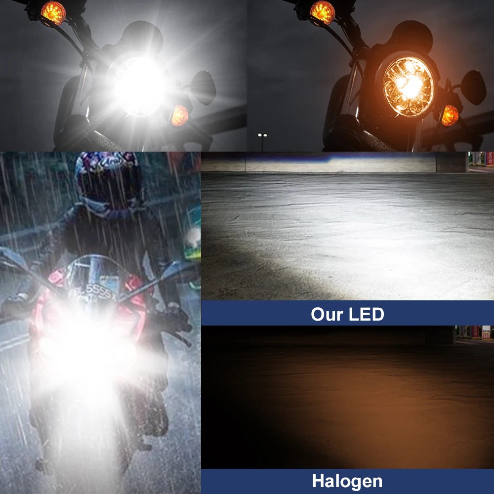 H4 LED Motocycle BA20D H6 30W Moto Headlight Lamp Scooter Accessories trux led Lights 8000Lm Bulbs Chips White Yellow Hi Lo Beam