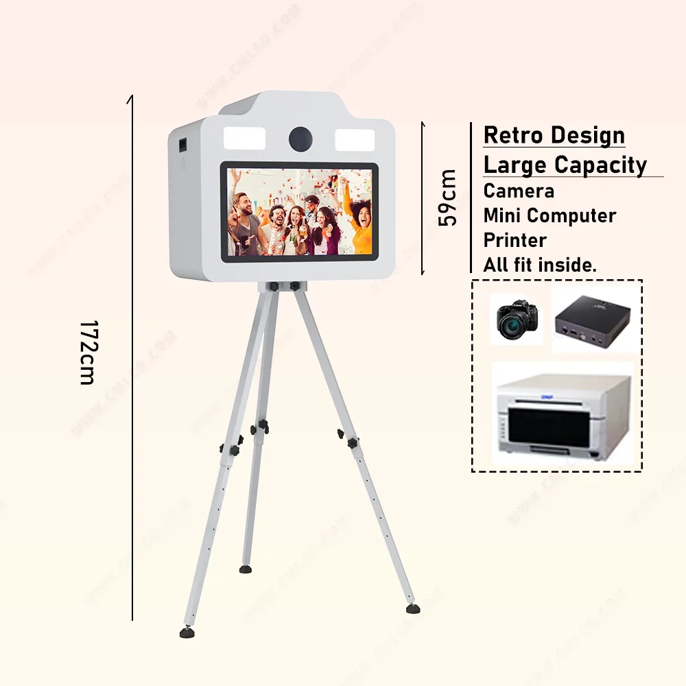Desain Estetika Kotak Selfie Photo Booth Bermanfaat Multifungsi Photobooth Shell Portable Dslr Photo Booth untuk Acara