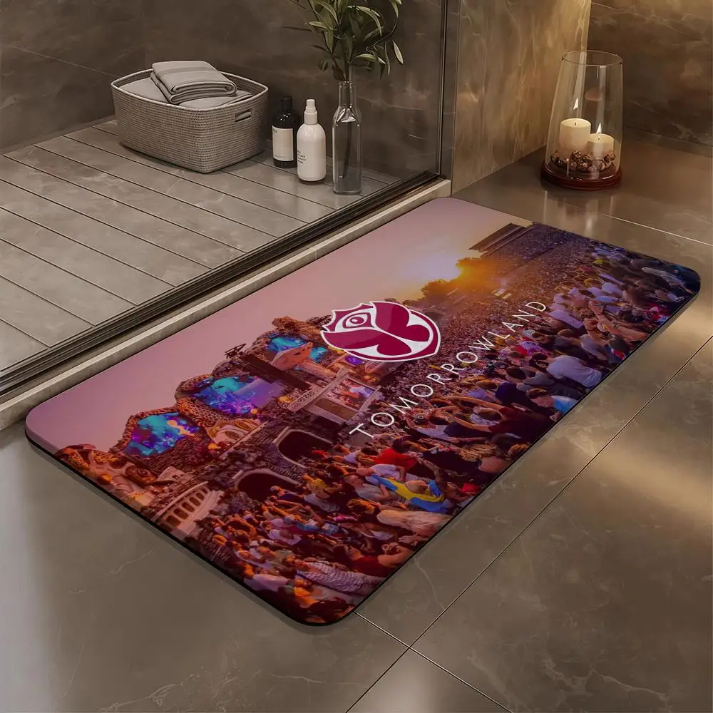 

TOMORROWLAND Music FestivalFloor Mat Bathroom Soft Diatomaceous Mud FloorMat Bathroom Absorbent Mat,Bedroom Mat