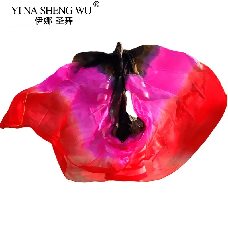 カスタマイズされた100％天然シルクベリーダンスベール200/250/300cm手染めダンスシルクベールグラデーションカラーダンスアクセサリーベール3サイズ