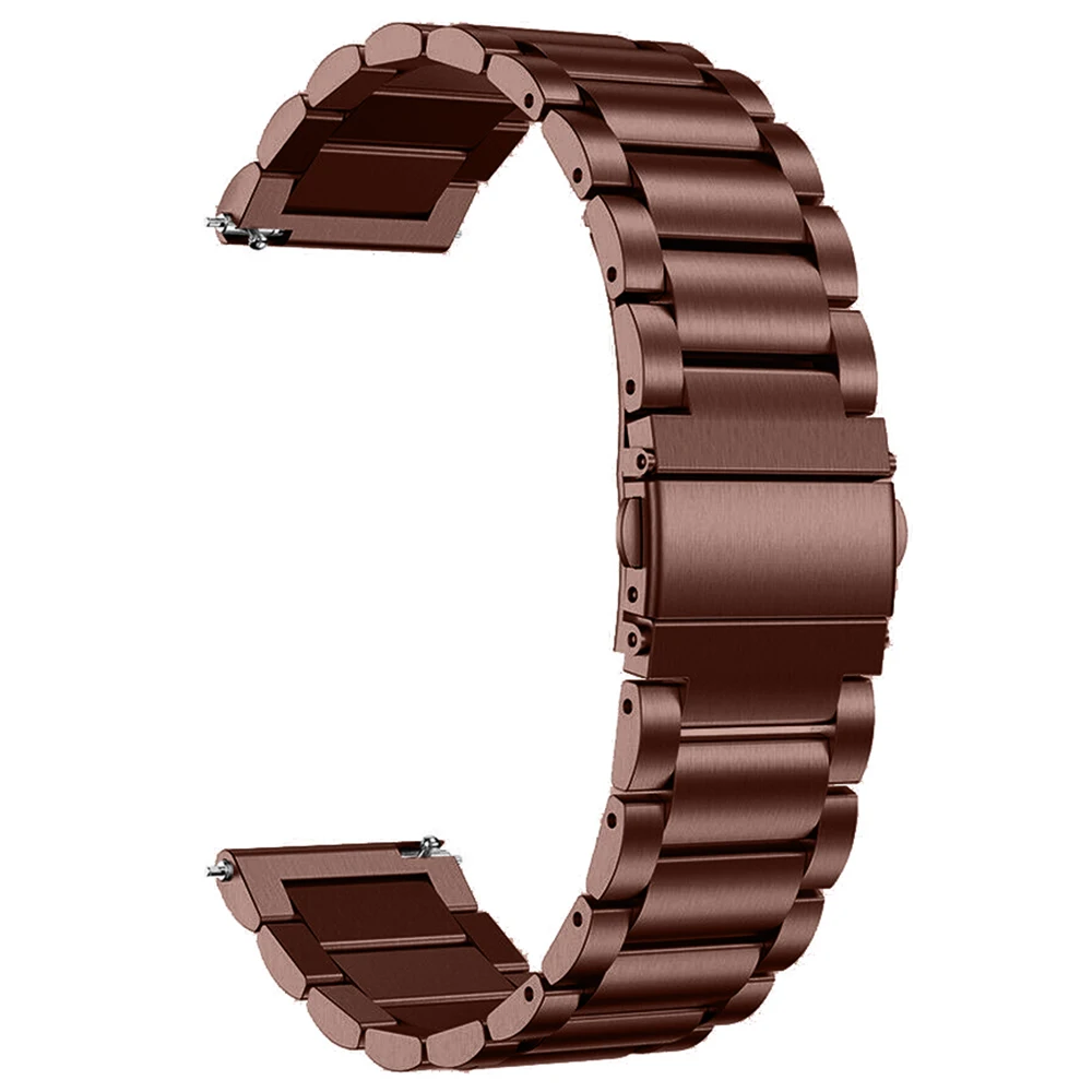 For Garmin Vivomove/Vivomove HR Stainless Steel Watch Strap Quick Release 20mm Watchband with Folding Clasp - Bronze