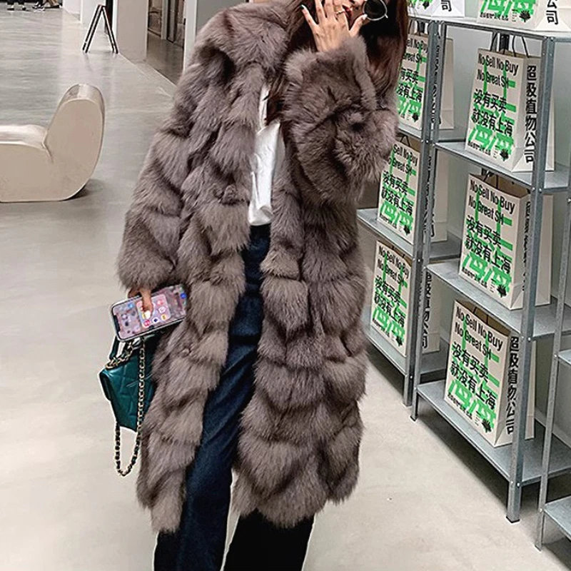 

Women Blends Jacket Coats Fluffy Square Collar Long Sleeve Longline Loose Thick Casual Jackets Open Stitch 2025 Autumn Winter