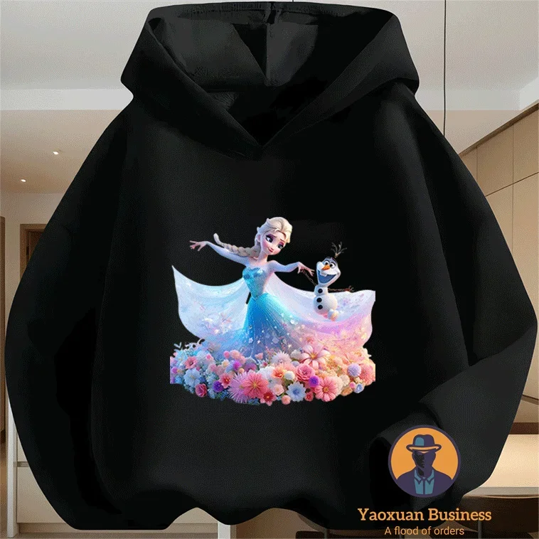 نمط جديد ديزني إلسا ليتل بويز كيدز هوديي لطيف مطبوعة الكرتون الدافئة يندبروف الخريف الشتاء الموضة #1