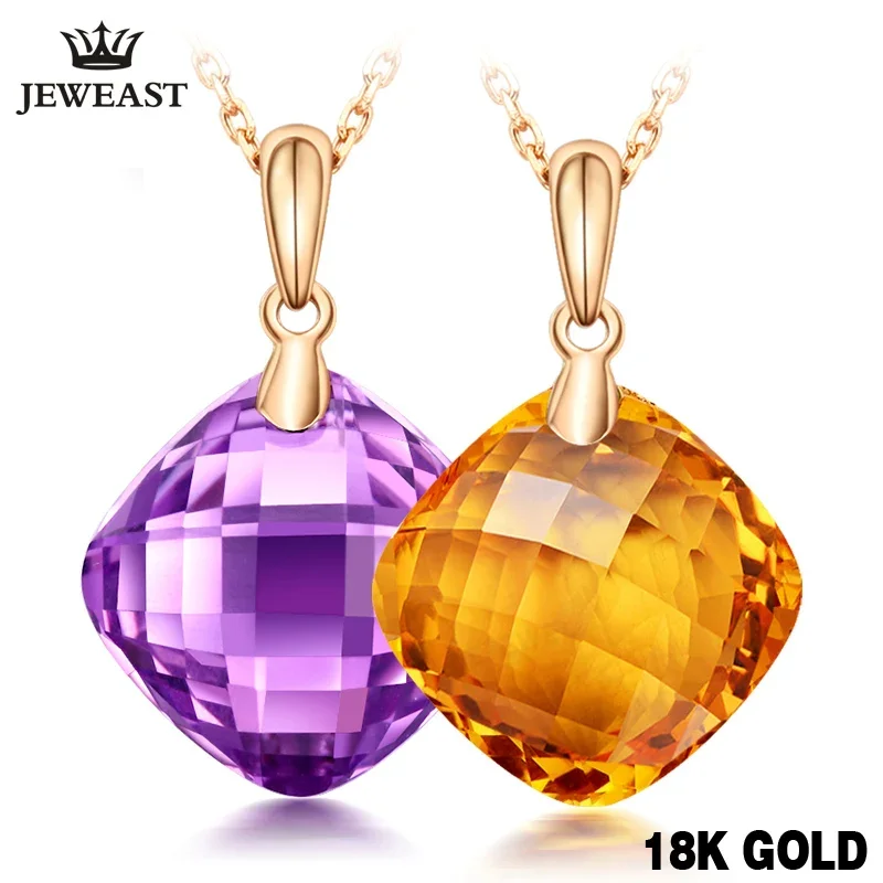

Очаровательное ожерелье из цитрина 7,5 карат Натуральный Аметист 18K Желтые Изящные Ювелирные изделия Мозаика Хрустальный женский модный классический цвет
