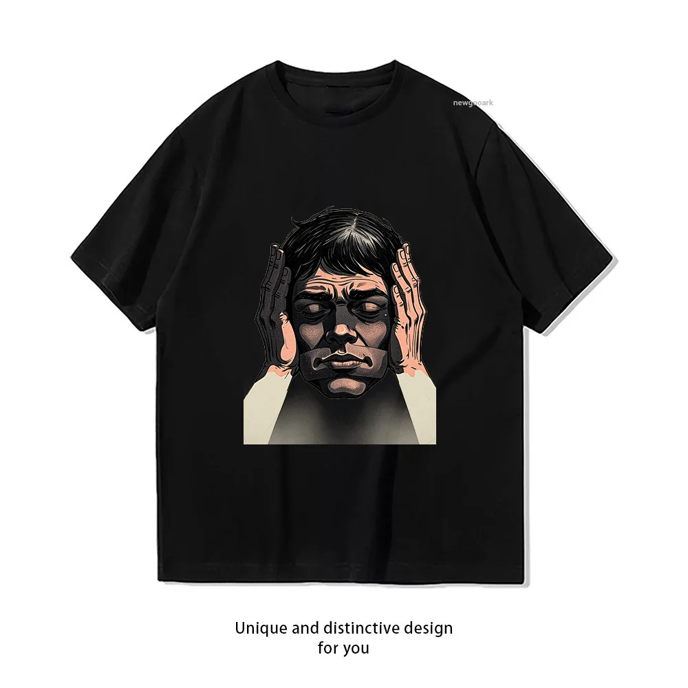 Silent Struggle T-Shirt Design  Casual Cotton Short Sleeve Tee for Men Women