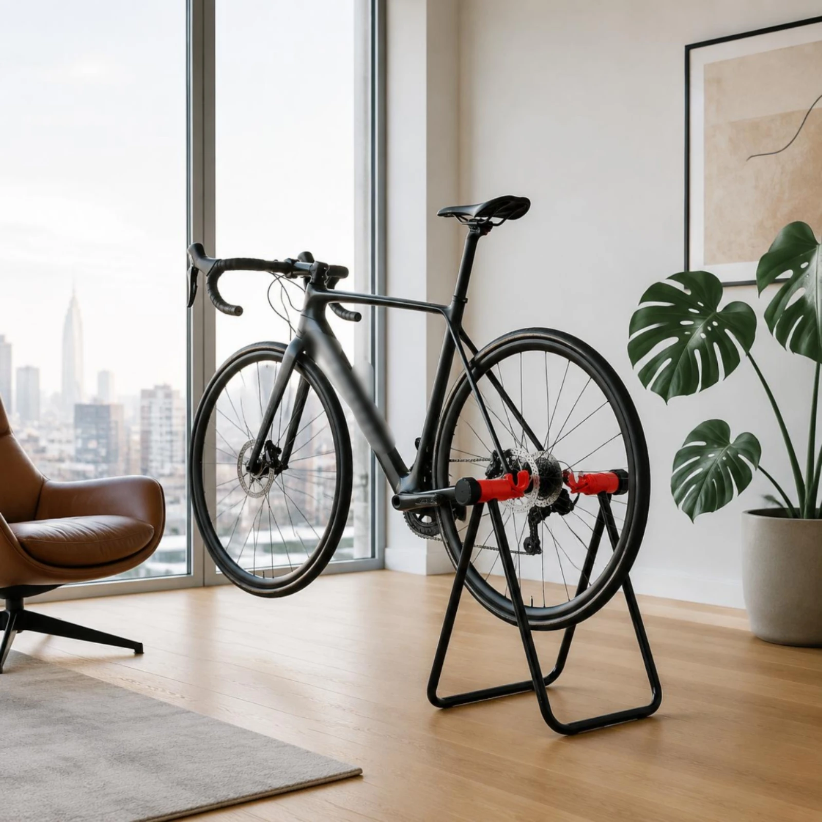 

Triangular Bike Stand Upright Folding Bike Repair Stand Two-Wheeler Accessory Portable Stable for Garage