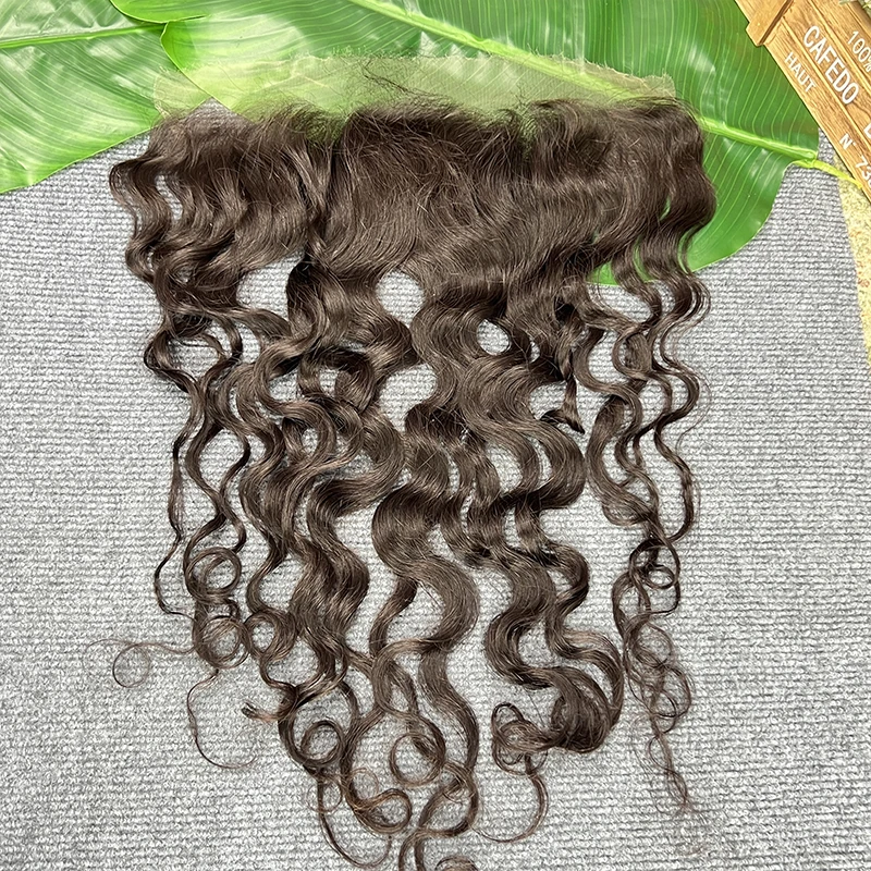 Natural Wave 13x4 HD Lace Frontal Pre Plucked Small Knots Melt Skins Invisible HD Lace 100% Raw Virgin Human Hair #1B Color