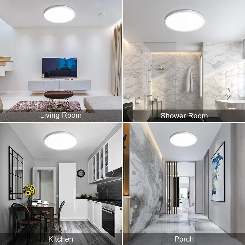 Slim Round LED Ceiling Light Flush Mount Modern Ceiling Lamp Room Decor Bedroom Lighting Fixture for Kitchen Living Room Hallway