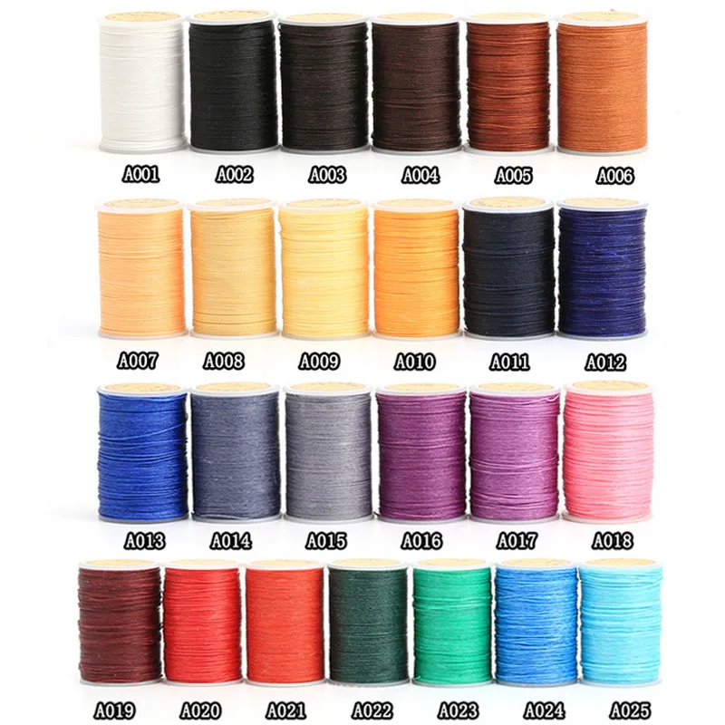 New Leather Craft Handwork Sewing Round Waxed String Thread 0.45mm for Wallet Pick Bag 25 Colors Clothes Strong Sewing Thread