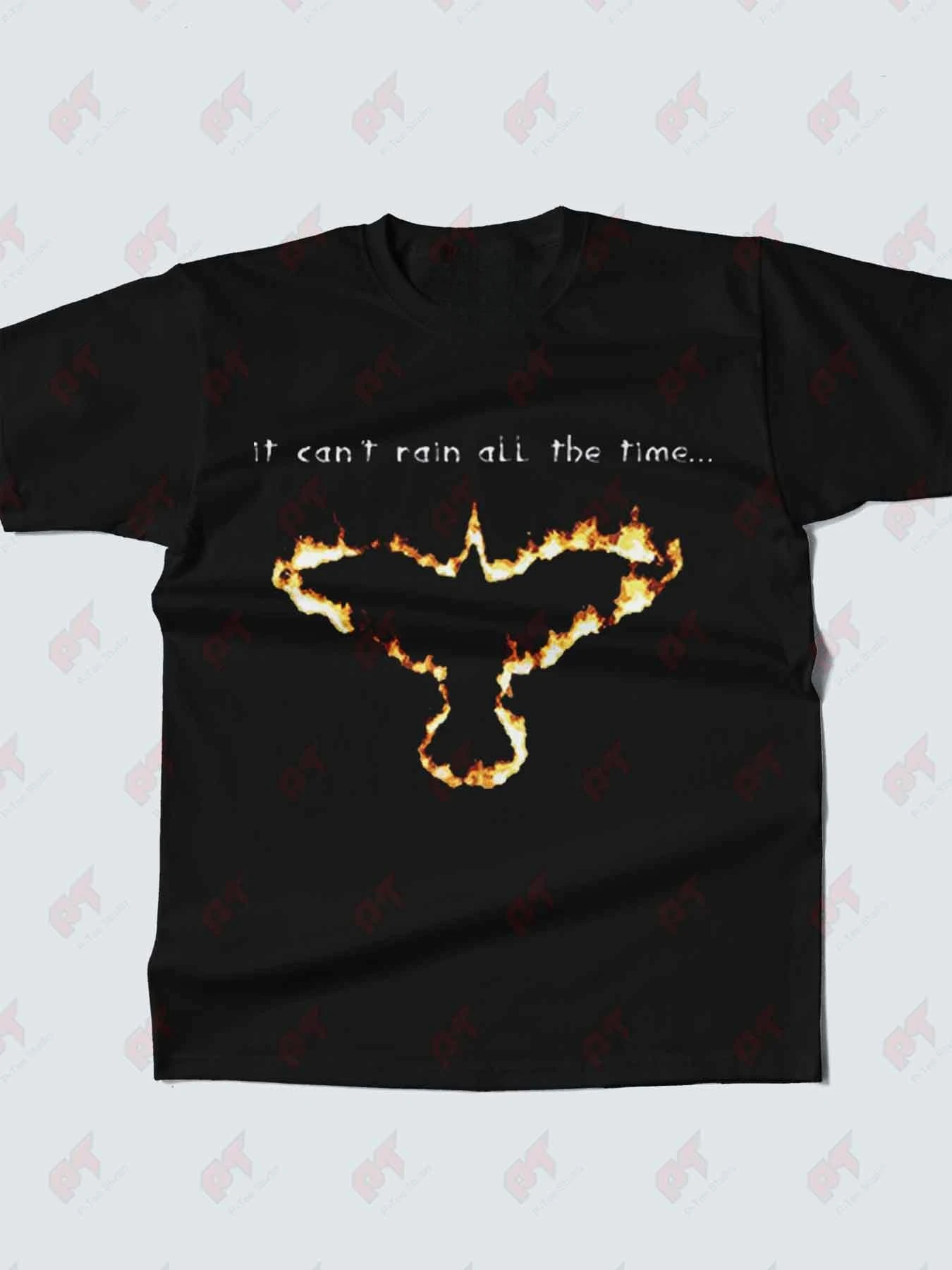 Fiery Red Raven Print T-Shirt | Casual Crew Neck, Slightly Stretch Fabric, Regular Fit, Ideal for Men, Suitable for All Seasons