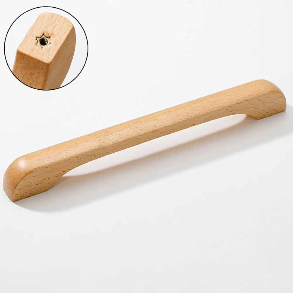For Yingdun Wooden Cabinet Pulls Bridge Style Minimalist Walnut Beech Drawer Knob Kitchen Furniture Hardware Decor