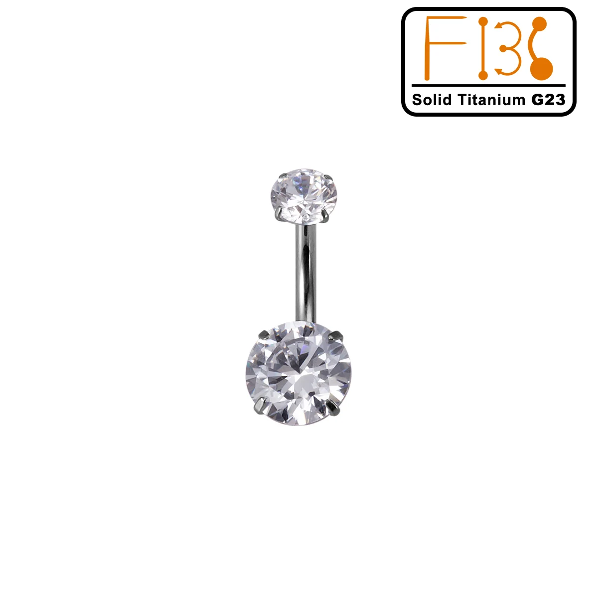 F136 Solid Titanium G23 Belly Button Ring with Heart