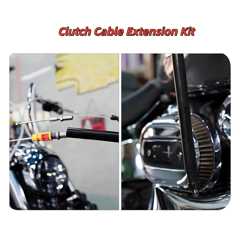 Black 6 Inch Clutch Cable Extension Kit Motorcycle Clutch Extension Wire Set For Harley Custom Modification