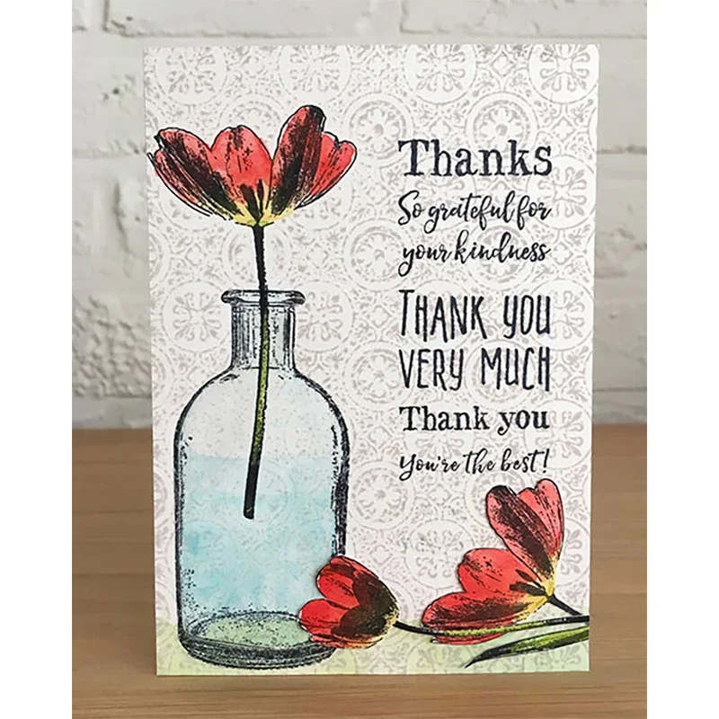 New Vase Glass Bottle Pattern Clear Stamps For DIY Craft Making Greeting Card and Album Scrapbooking No Metal Cutting Dies