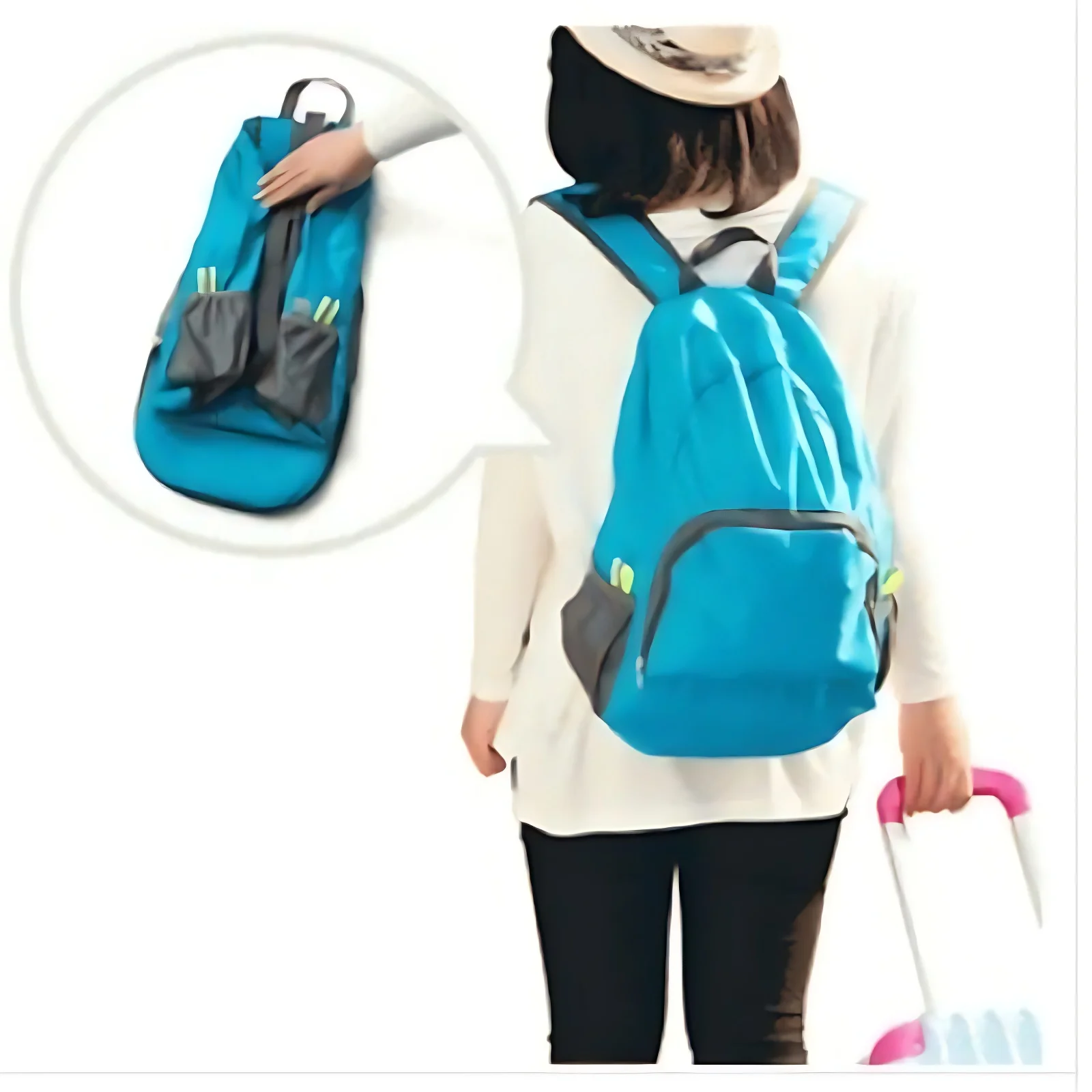 حقيبة ظهر جديدة قابلة للطي خفيفة الوزن من النايلون حقيبة ظهر كاجوال للسفر في الهواء الطلق للرجال والنساء حقيبة مدرسية للطلاب حقيبة ظهر بسيطة
