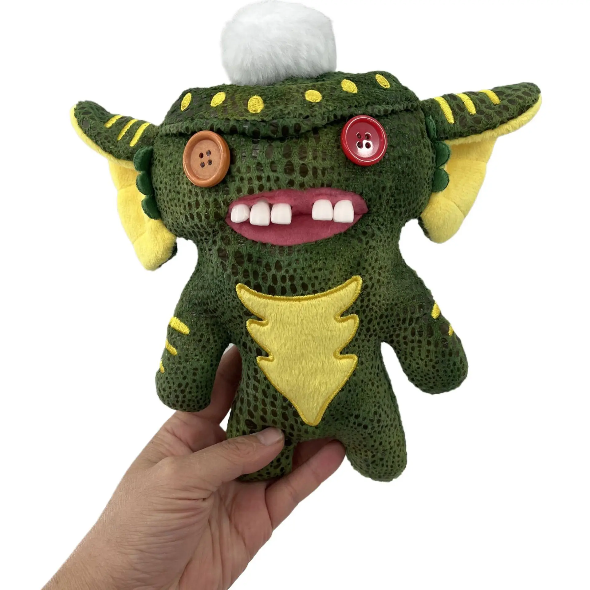 Lelijk schattig monster knuffel tand monster pop grappig eng monster ornament kleine duivel monster kerstcadeau knuffeldier