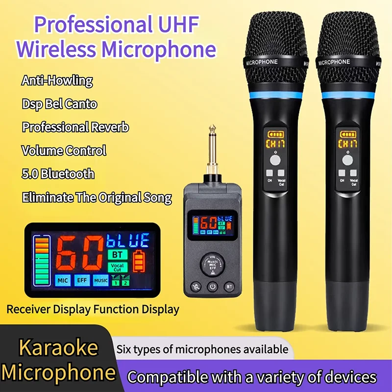 

Wireless Microphone Bluetooth DSP Anti-whistling Reverb M50 Anti-whistling Reverb for Singing Home Entertainment KTV Karaoke