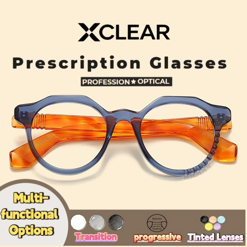 Xclear Colorful Rectangle Reading Glasses High Quality Versatile Anti Blue Light UV Protection Customize Progressive Eyewear