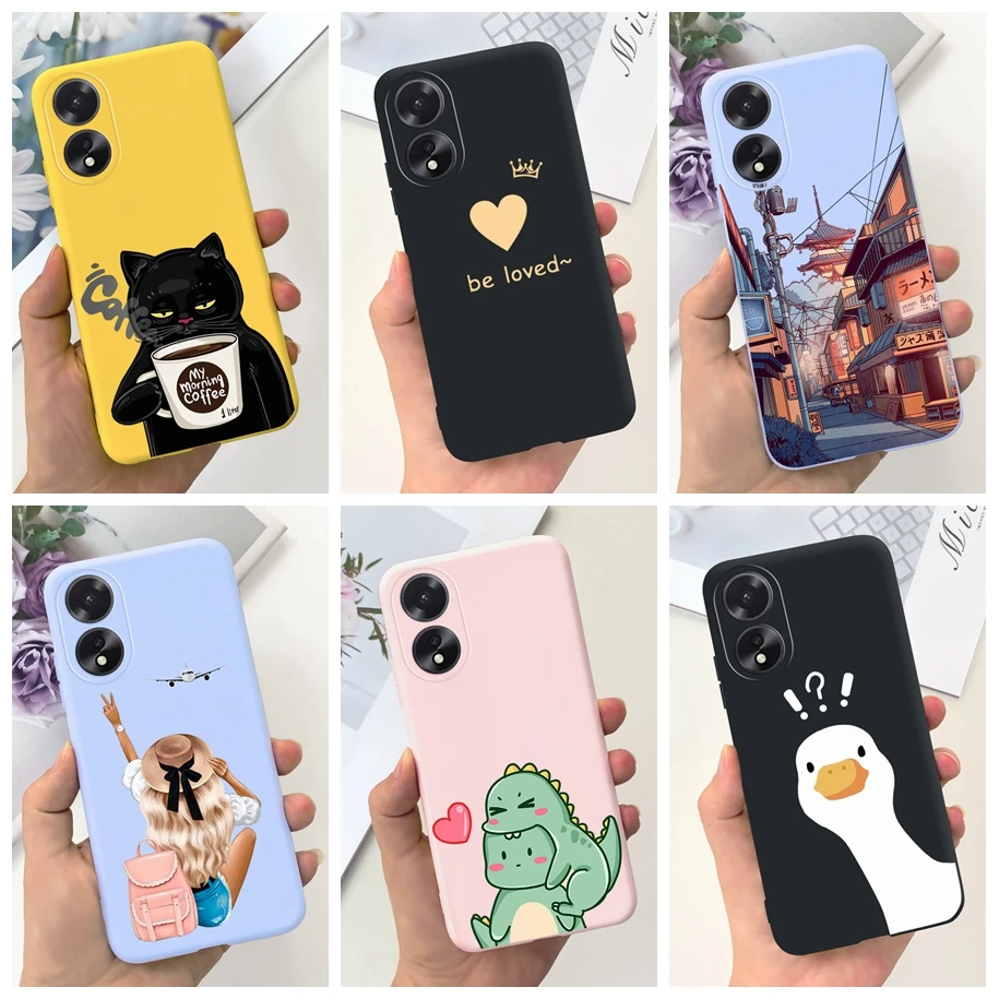 For OPPO A38 A78 4G Case 2023 New Fashion Pattern Shockproof Silicone Soft Back Cover For OPPO A58 A78 5G A 78 A 38 OPPOA78 Para