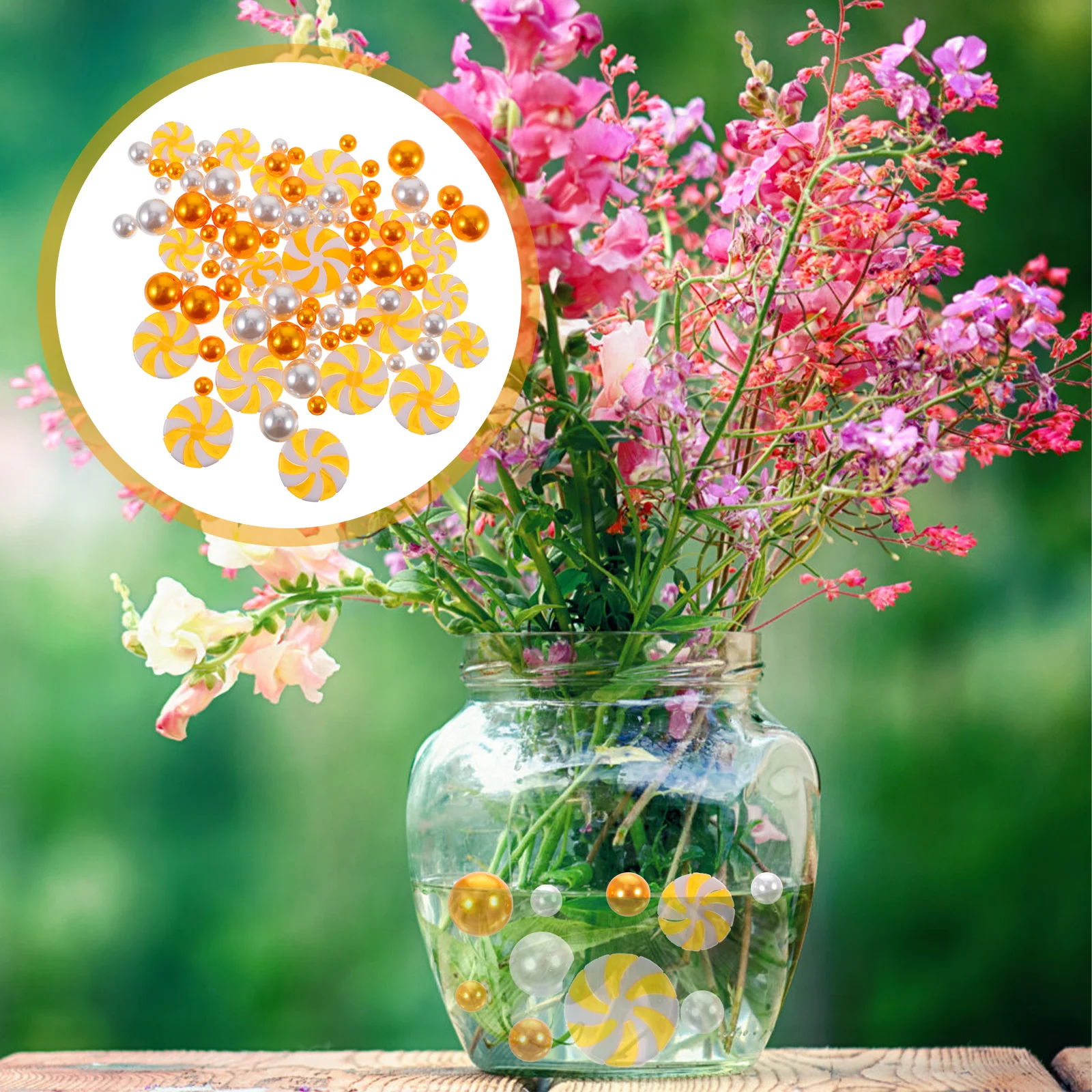 

1Set Christmas Vase Filler Floating Candles Beads Acrylic Candy Decor for Party for Vases Floating Candles Beads