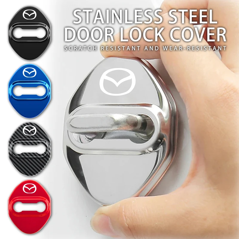 Couvercle universel de serrure de porte de voiture en acier inoxydable, accessoire anti-usure pour Mazda 3 CX3 CX4 CX5 CX7 CX8 CX9 CX30 RX7 Atenza Axela