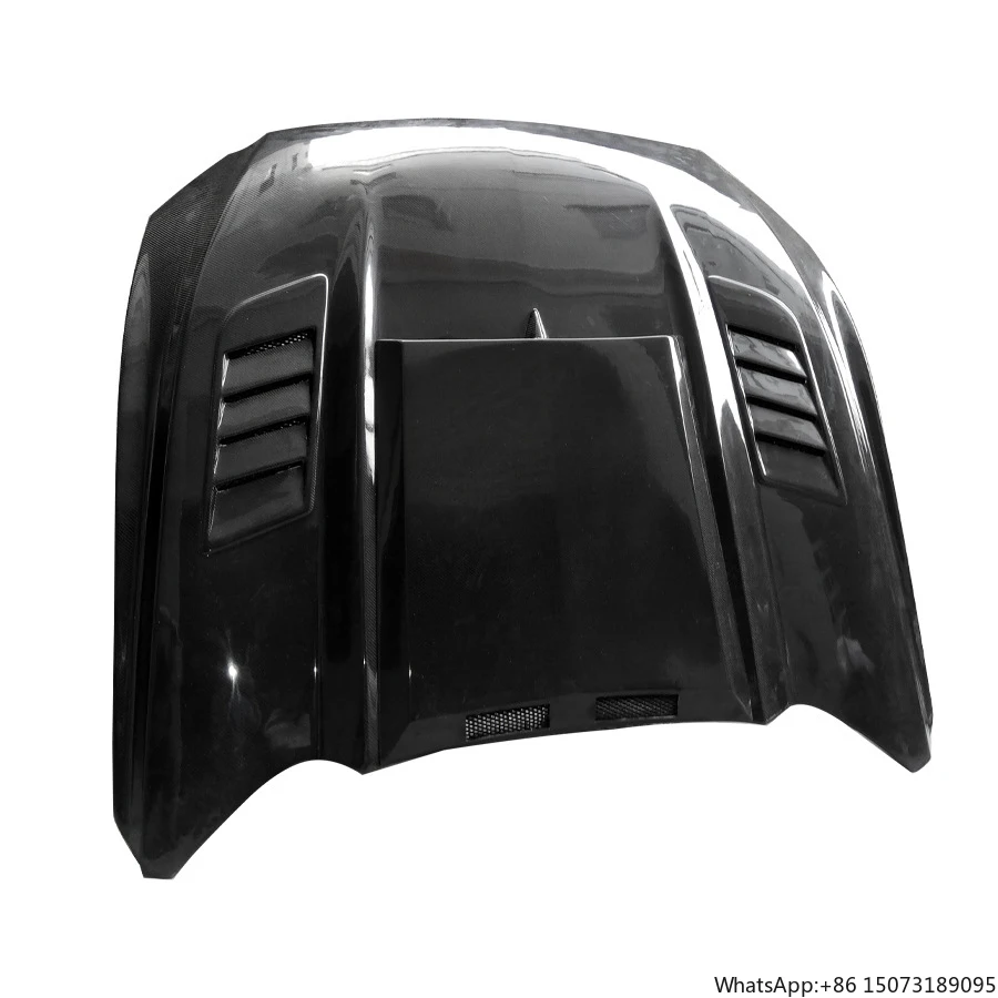Car Carbon Fiber Fibre Front Bonnet Engine Hood Vented for   2015-2017