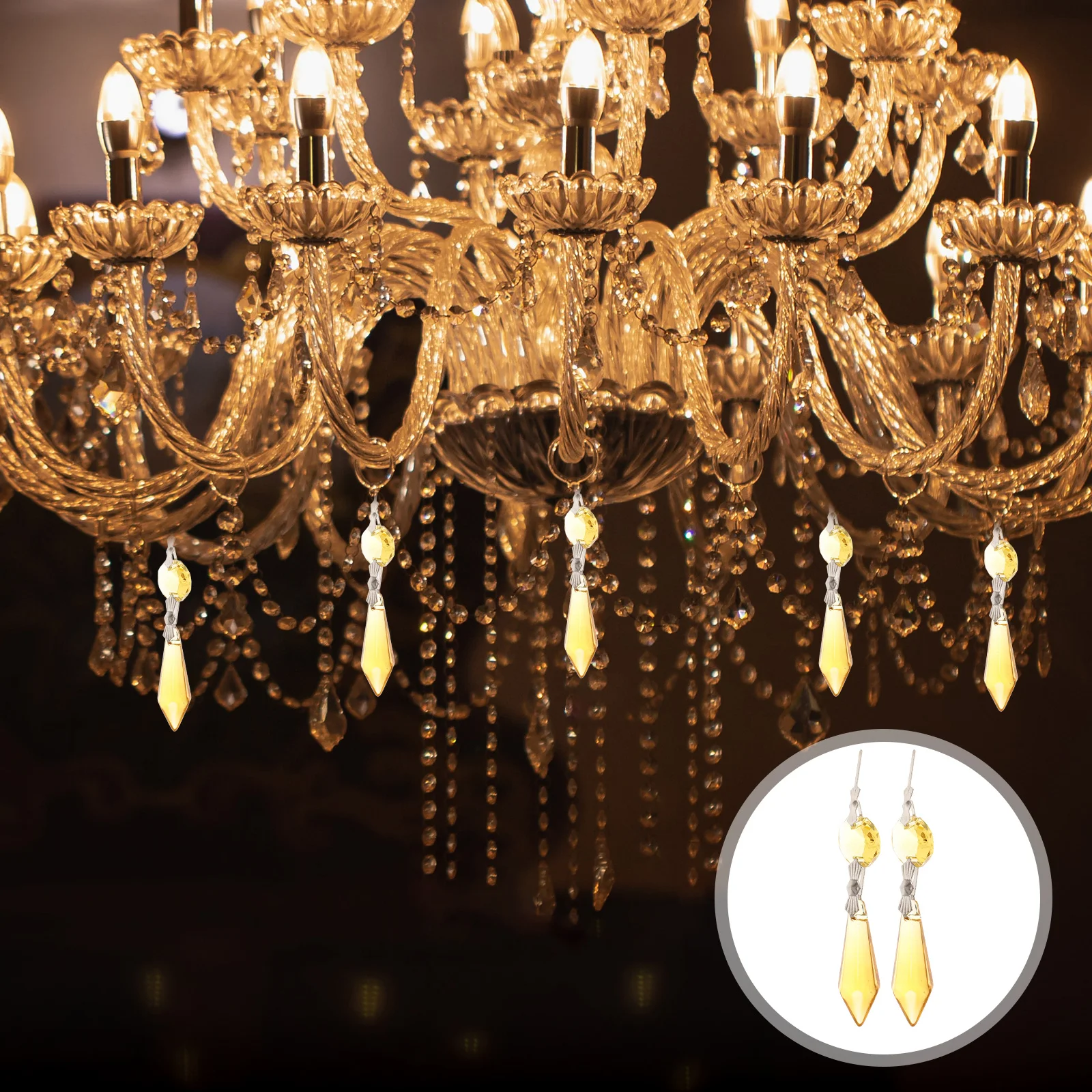 

Octagonal Bead Pendant Crystal Prism Pendants Drops naments Beads Prisms Accessories Hanging Decor DIY Ceiling Lights