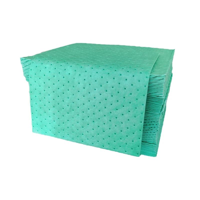 Green Color Hazmat Acid Chemical Absorbent  Pad