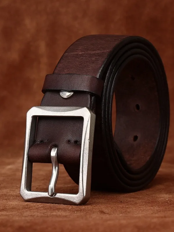 handmade-stainless-steel-buckle-leather-belt-men's-top-layer-cowhide-jeans-belt-simple-versatile-stylish-waist-belt