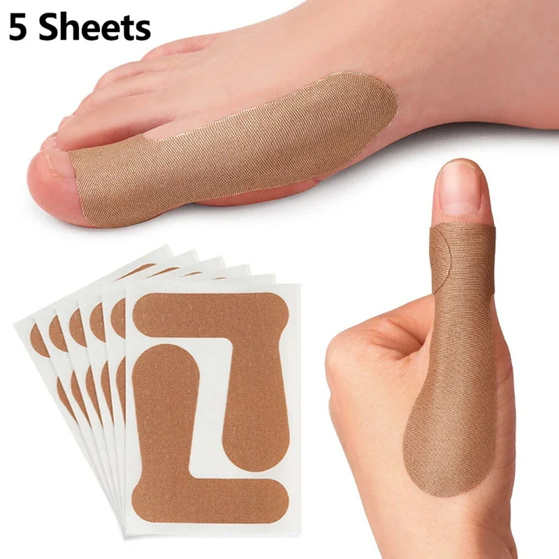 5 Sheets Non-woven Fabric Toe Separator Patches Bunion Hallux Valgus Corrector Thumb Correction for Foot Care