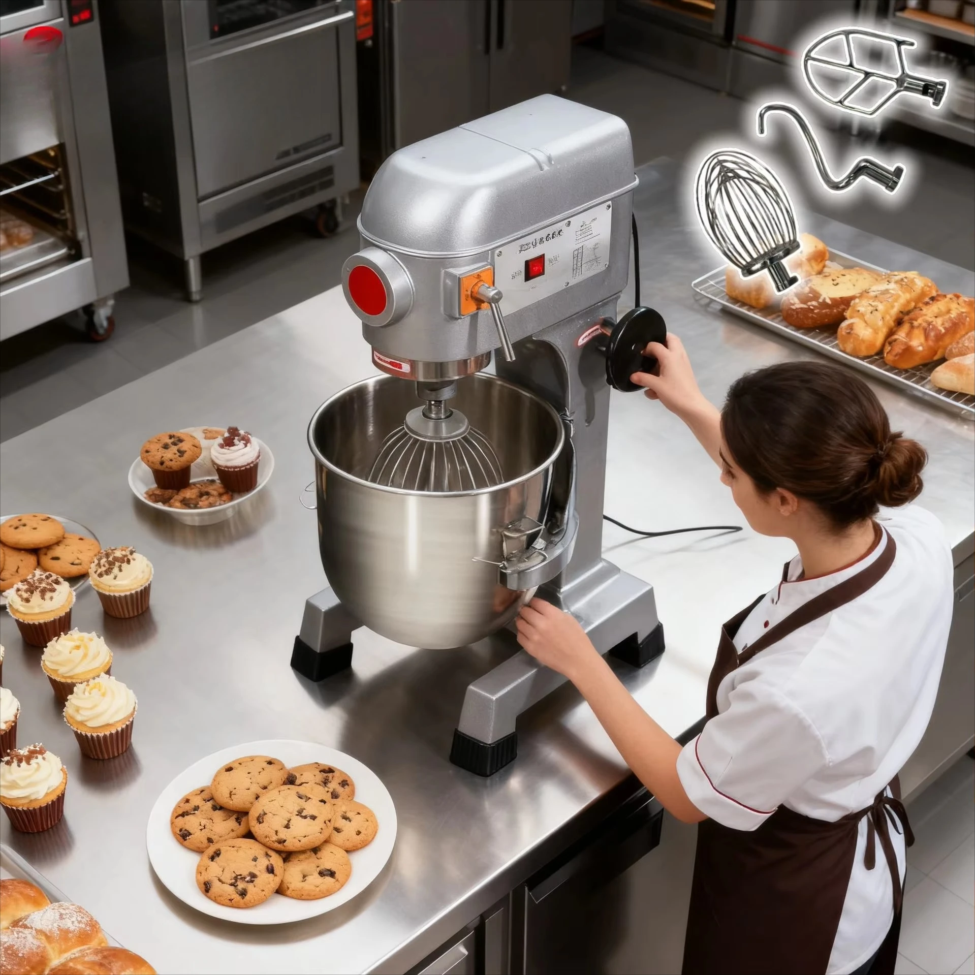 Batedeira Profissional Planetaria Para Bolo De Industrial Cookie 25kg Bancada Smart Eletrica 10l 10 12 20 Litros B-60 Food Mixer - view 4