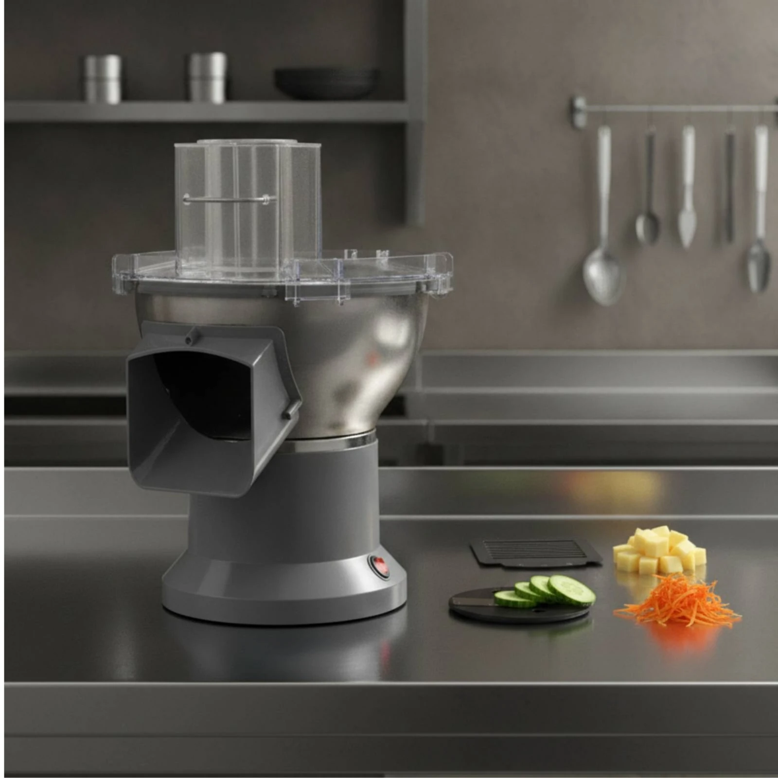 

Electric Vegetable Cutting Machine Countertop Electric Vegetable Cutter Commercial Food Prep Machine Heavy-Duty Multi-Functional