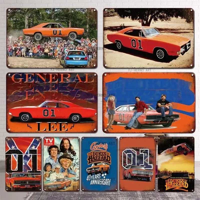 Vintage Classics The Dukes Of Hazzard Art Poster Metal Plate Tin Sign Retro Car Stickers Iron Painting Bar Garage Decor Plaque