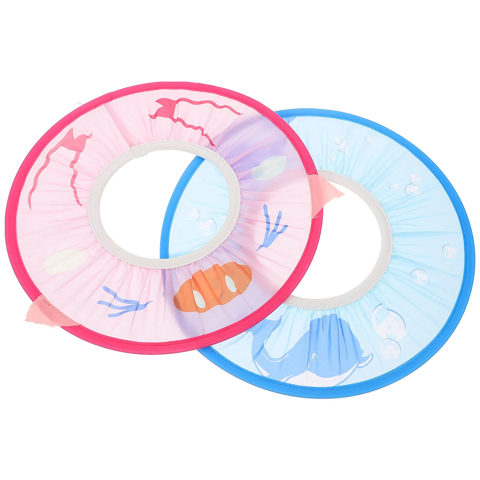 

2Pcs Baby Shower Waterproof Caps Ear Eye Protection Kids Bathing Hat Comfortable Fit Baby Shower Bath Caps Bath Hat