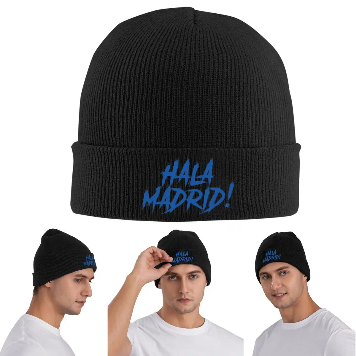 هالا مدريد خطابات قبعة محبوكة دافئة الشتاء متماسكة بونيه قبعة Skullies Beanies الهيب هوب قبعات للجنسين